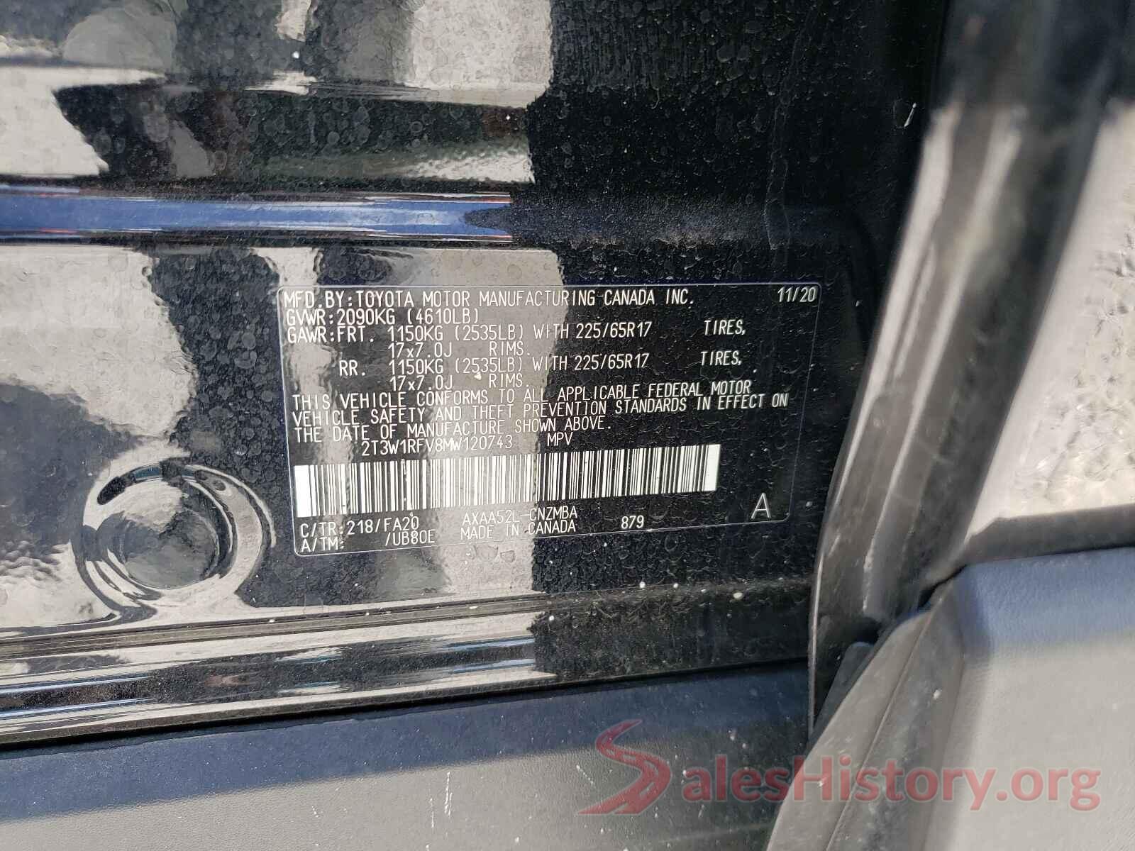 2T3W1RFV8MW120743 2021 TOYOTA RAV4