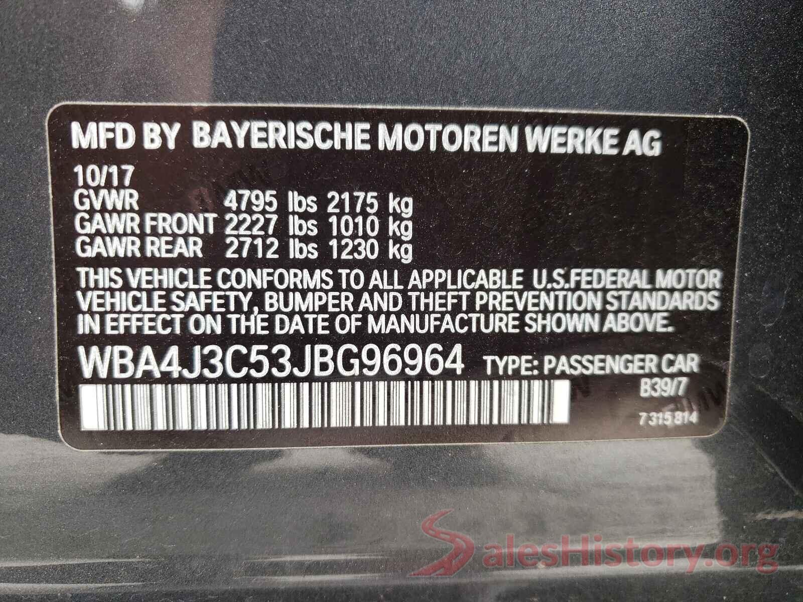 WBA4J3C53JBG96964 2018 BMW 4 SERIES