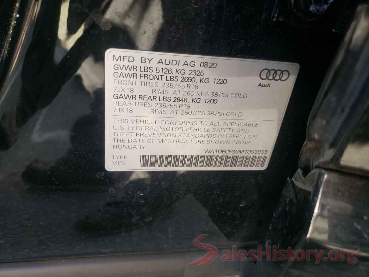 WA1DECF39M1003995 2021 AUDI Q3