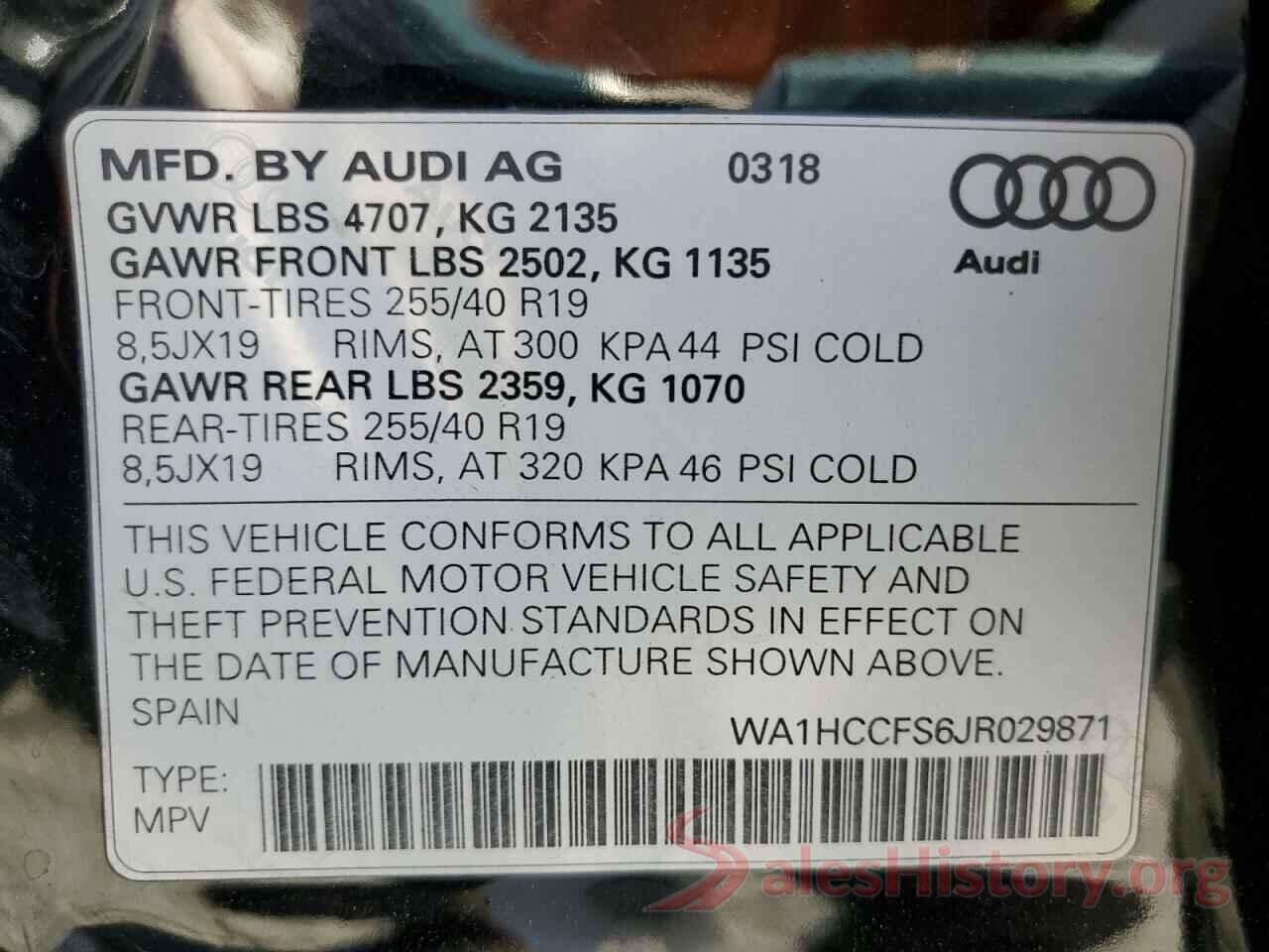 WA1HCCFS6JR029871 2018 AUDI Q3