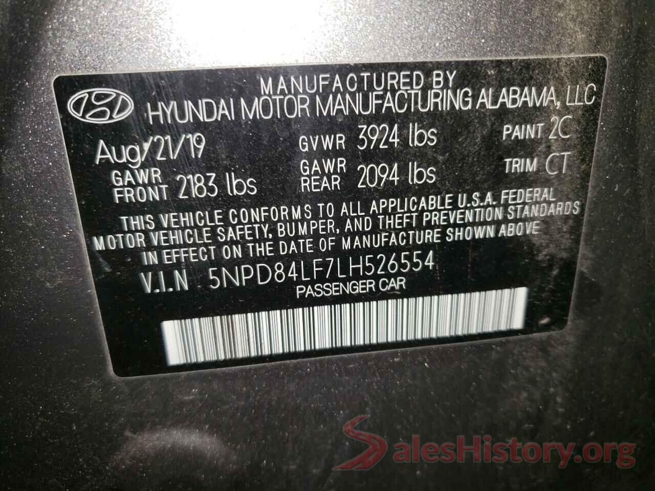 5NPD84LF7LH526554 2020 HYUNDAI ELANTRA