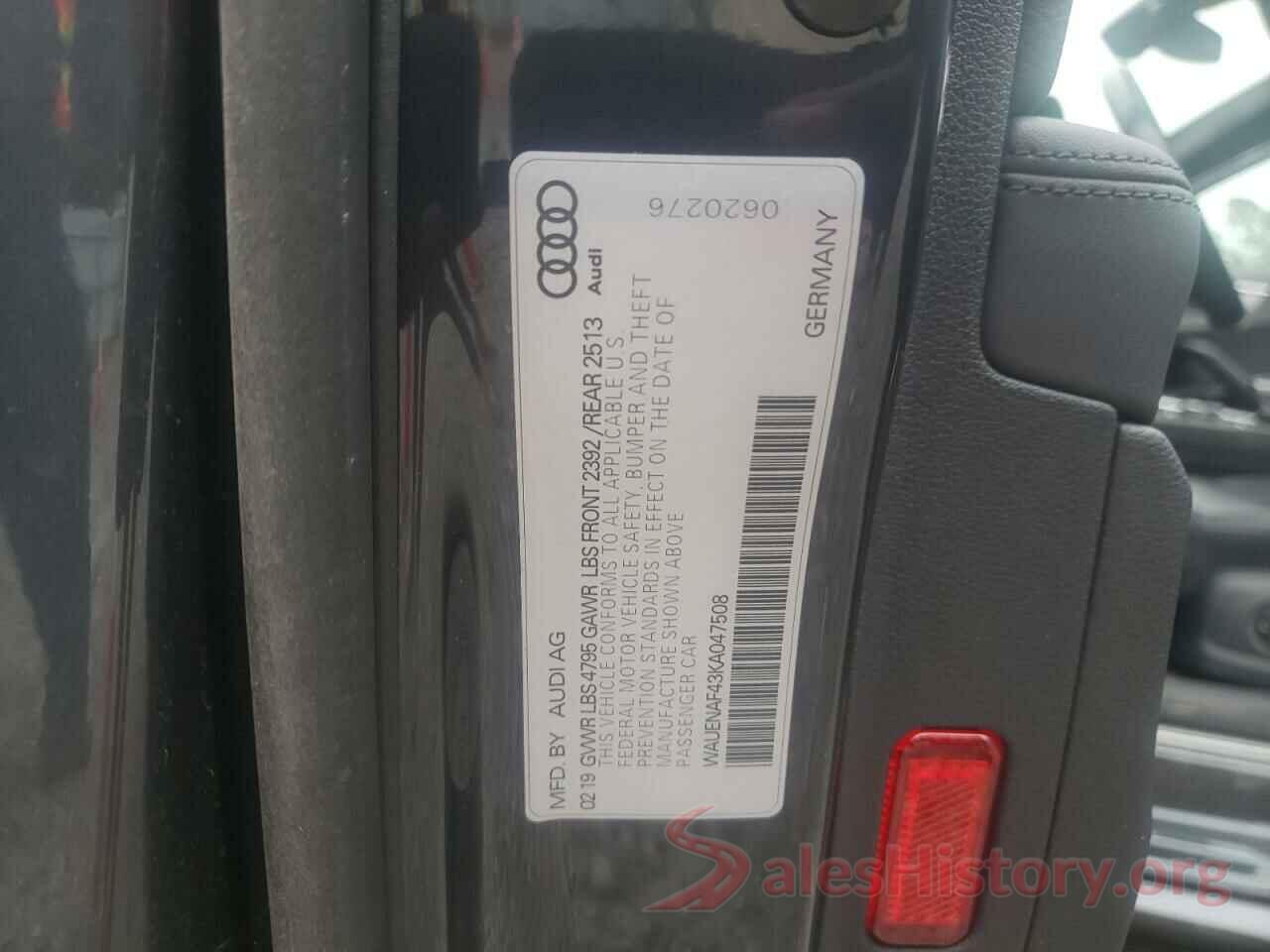 WAUENAF43KA047508 2019 AUDI A4