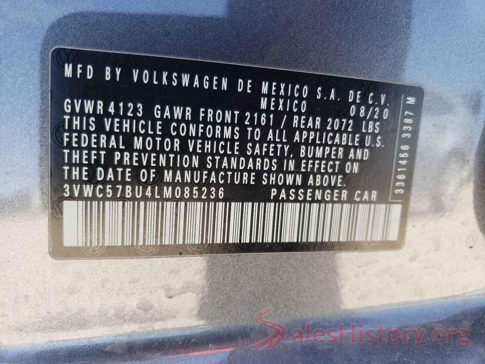 3VWC57BU4LM085236 2020 VOLKSWAGEN JETTA