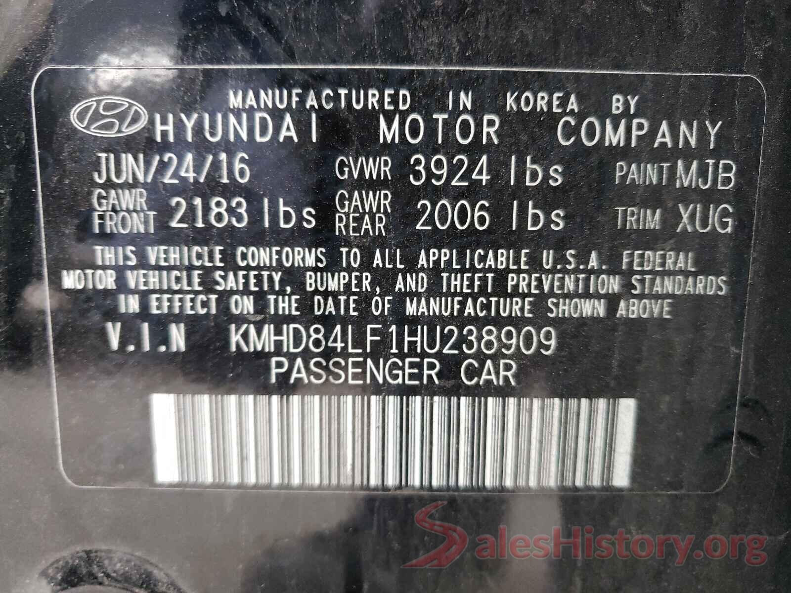 KMHD84LF1HU238909 2017 HYUNDAI ELANTRA