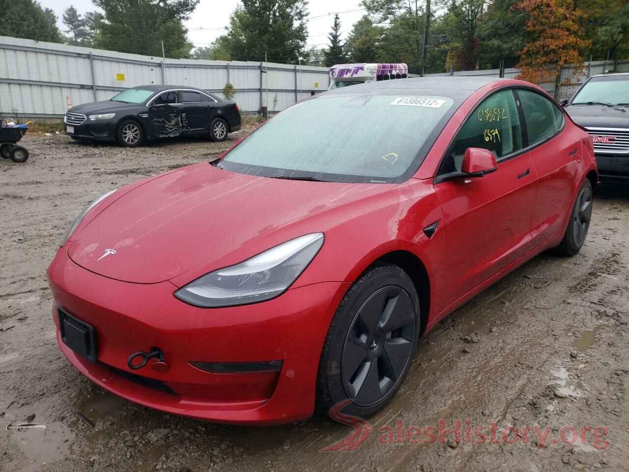 5YJ3E1EB1NF196490 2022 TESLA MODEL 3