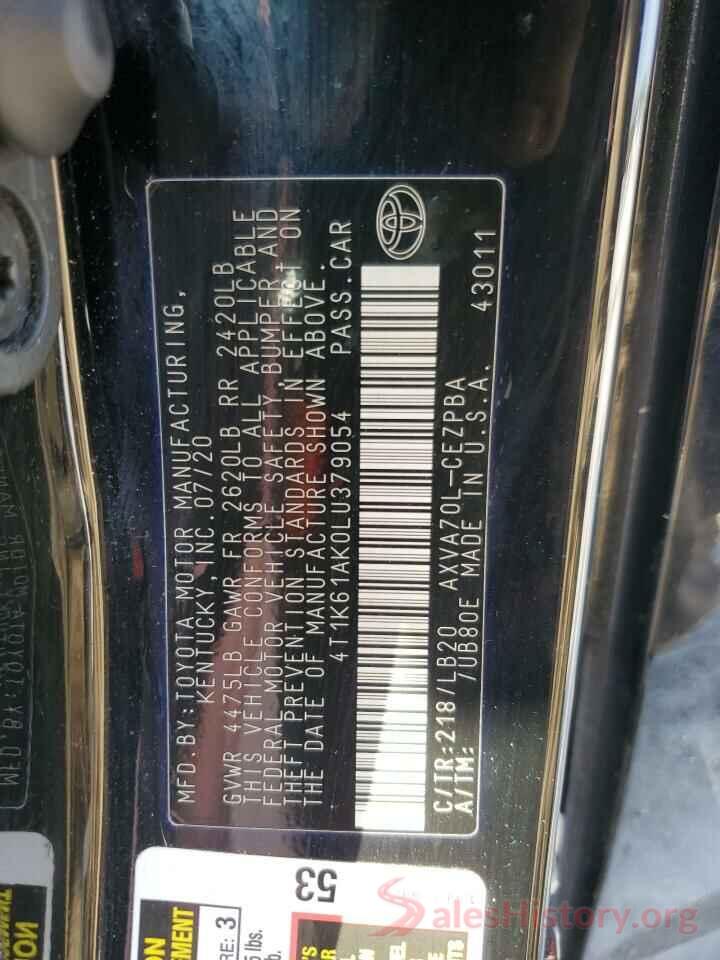 4T1K61AK0LU379054 2020 TOYOTA CAMRY