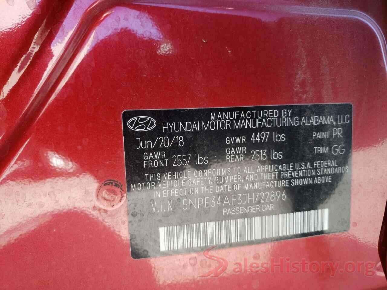 5NPE34AF3JH722896 2018 HYUNDAI SONATA