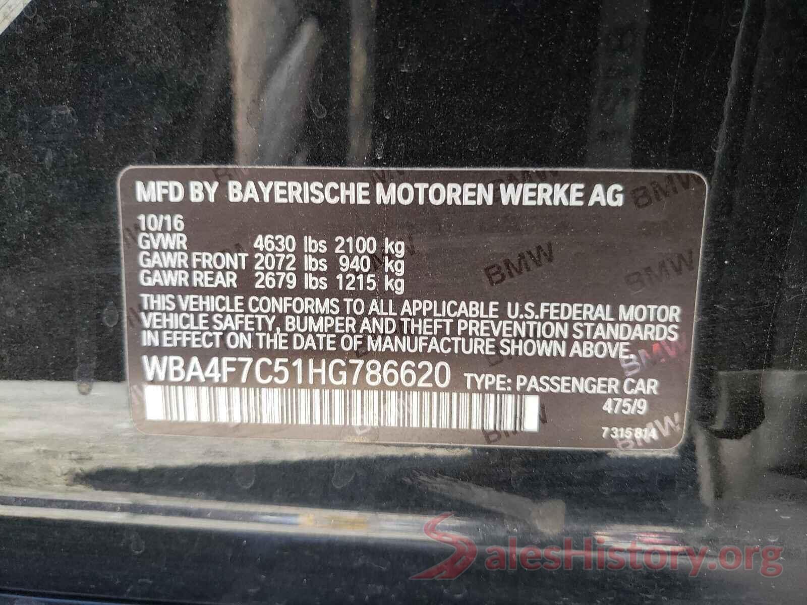 WBA4F7C51HG786620 2017 BMW 4 SERIES