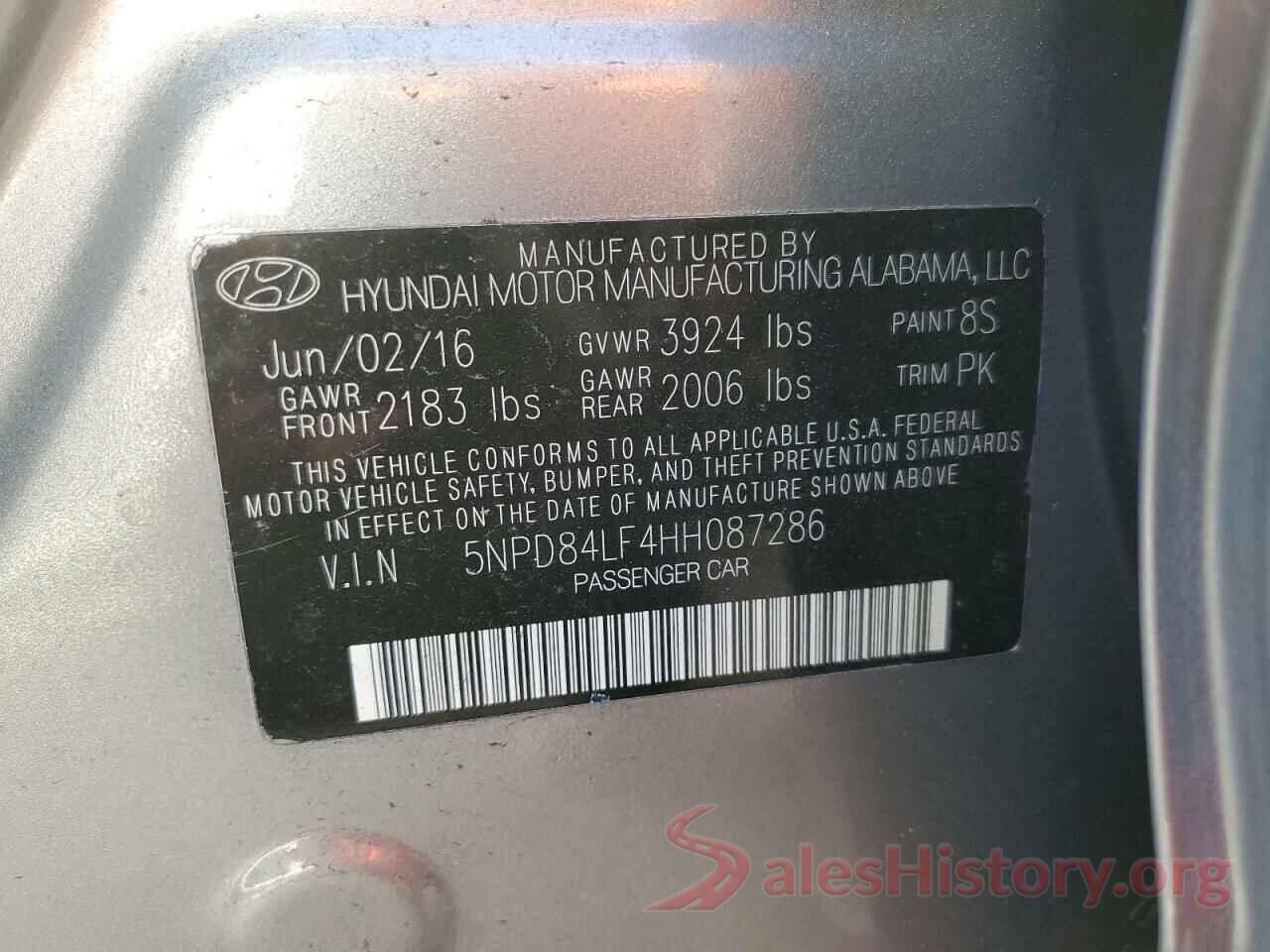 5NPD84LF4HH087286 2017 HYUNDAI ELANTRA