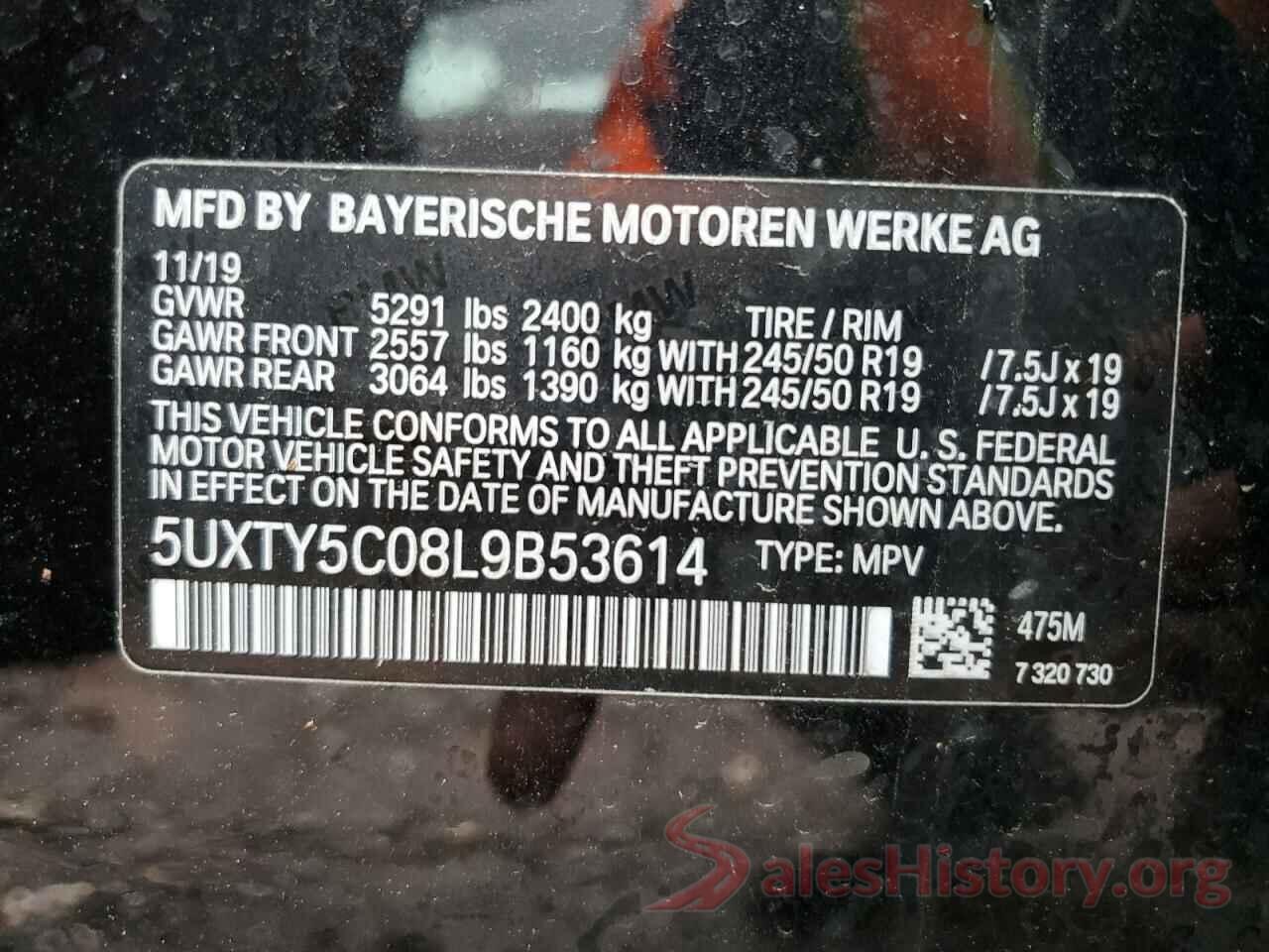 5UXTY5C08L9B53614 2020 BMW X3