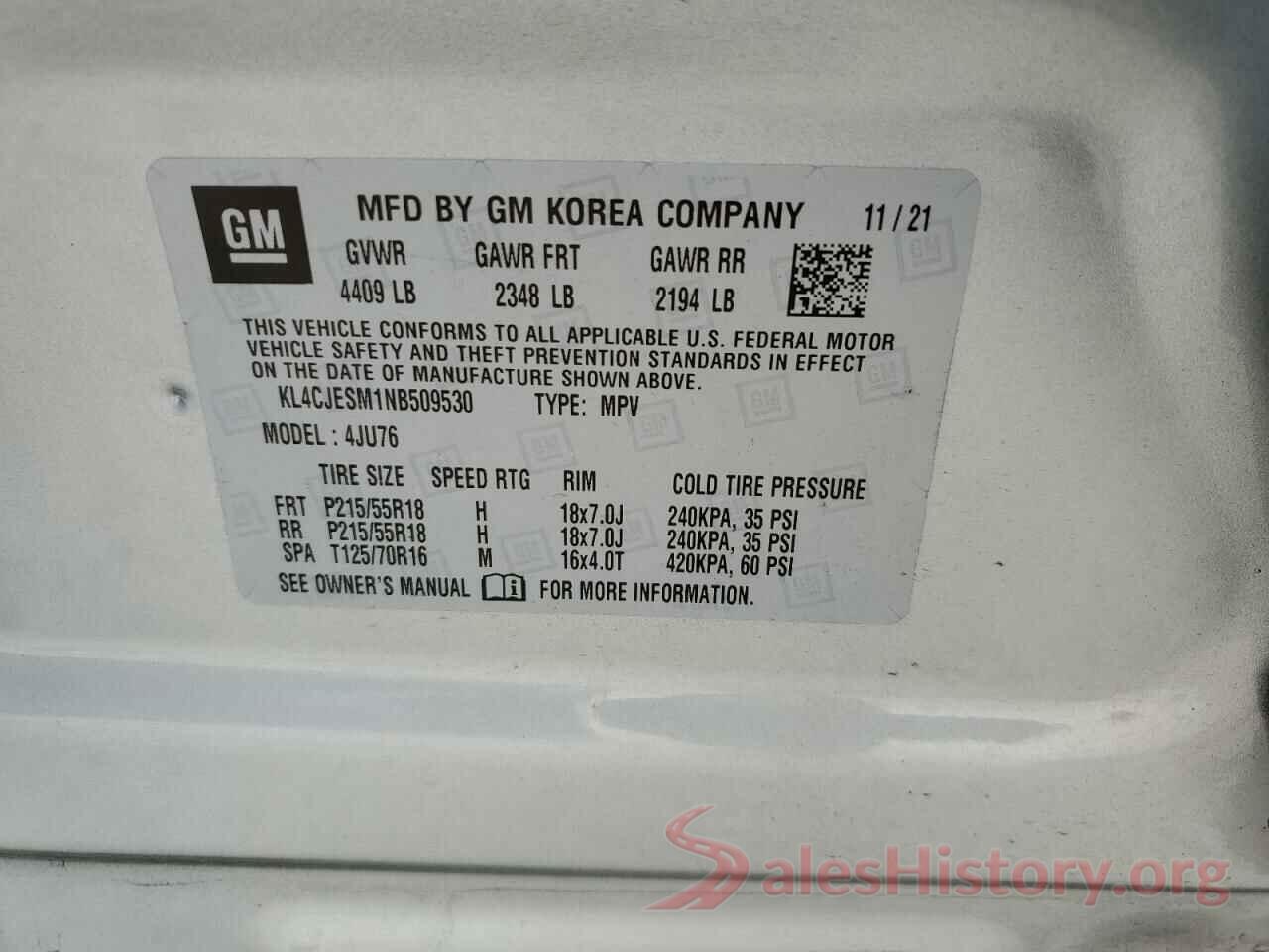 KL4CJESM1NB509530 2022 BUICK ENCORE