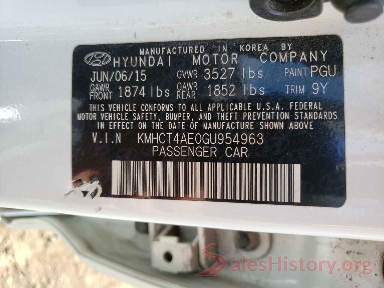 KMHCT4AE0GU954963 2016 HYUNDAI ACCENT