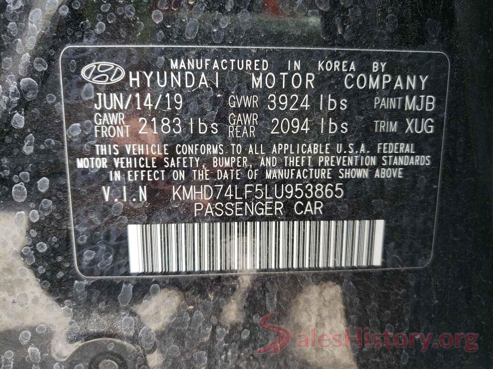 KMHD74LF5LU953865 2020 HYUNDAI ELANTRA