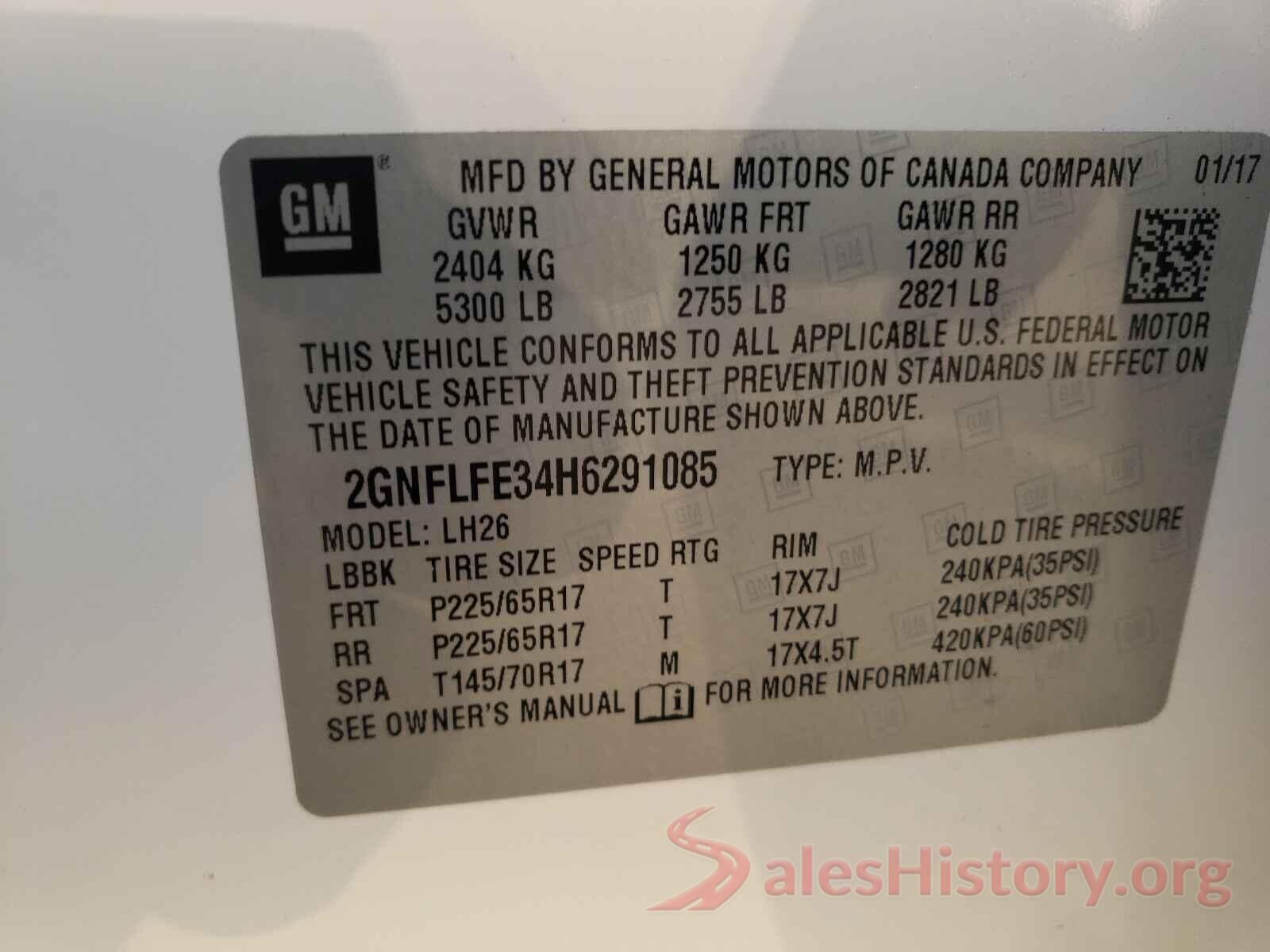 2GNFLFE34H6291085 2017 CHEVROLET EQUINOX