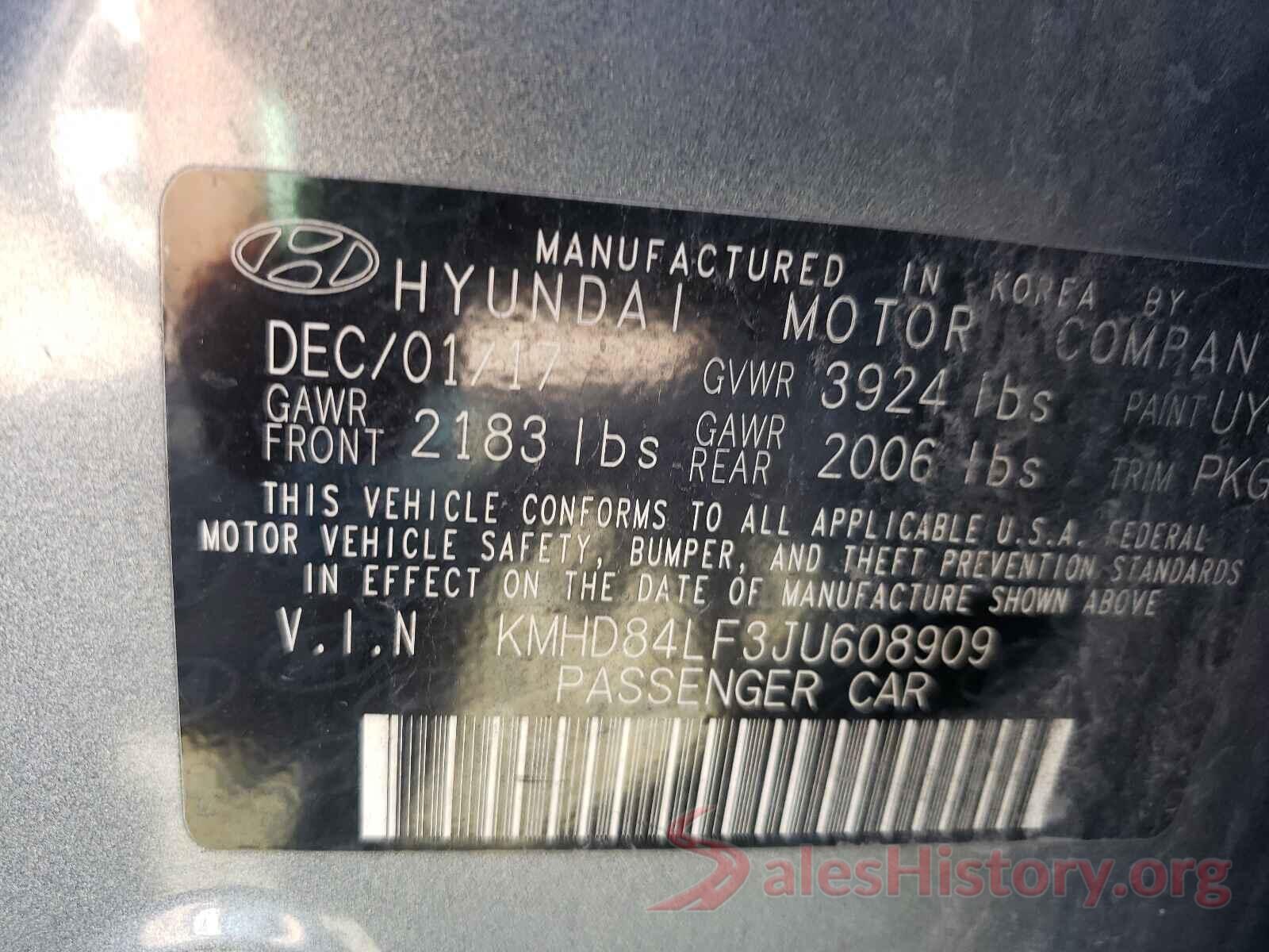 KMHD84LF3JU608909 2018 HYUNDAI ELANTRA