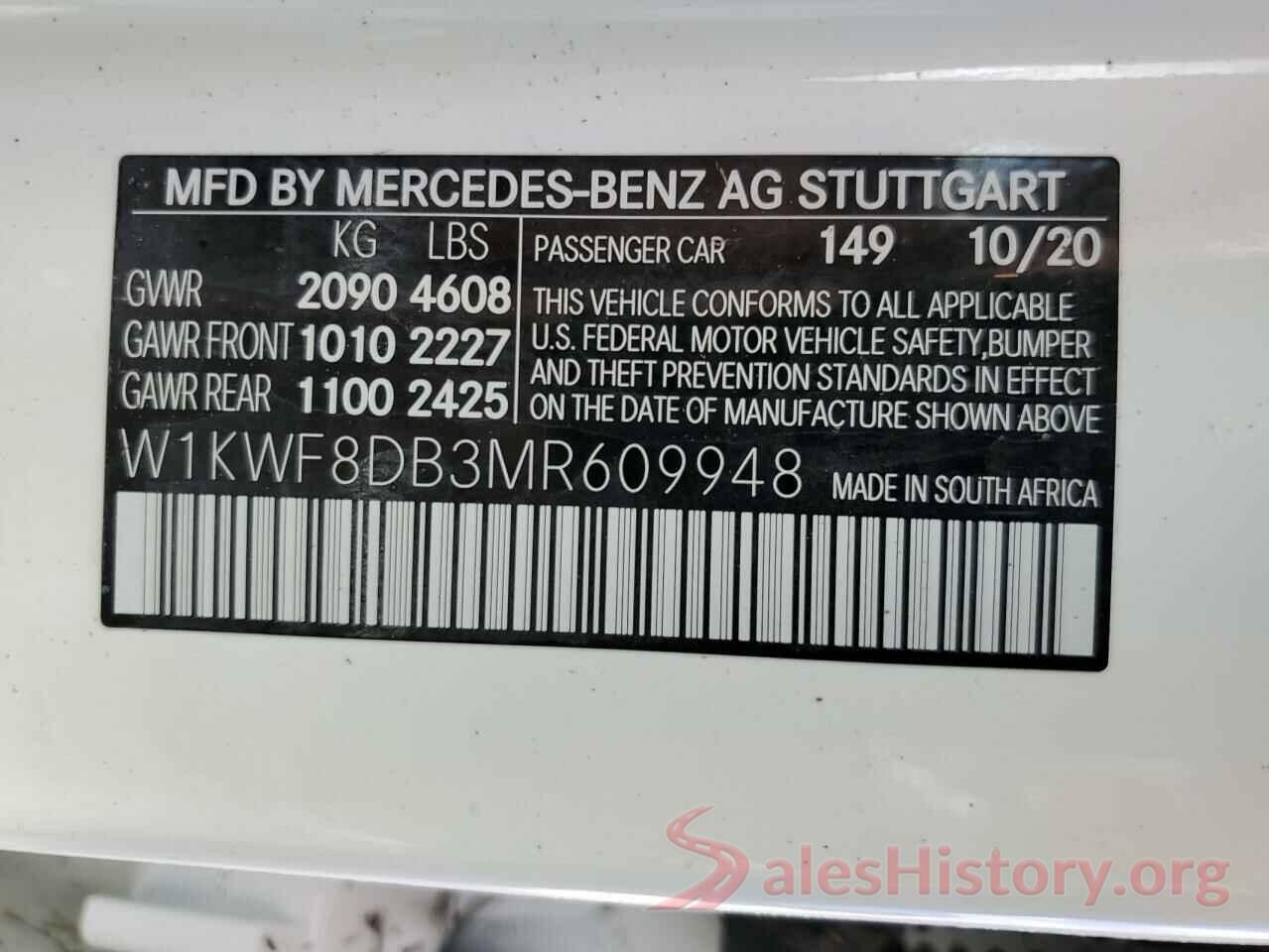 W1KWF8DB3MR609948 2021 MERCEDES-BENZ C-CLASS