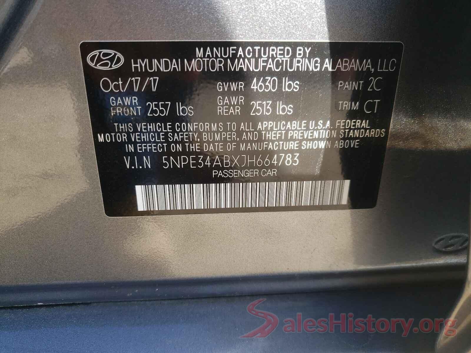 5NPE34ABXJH664783 2018 HYUNDAI SONATA