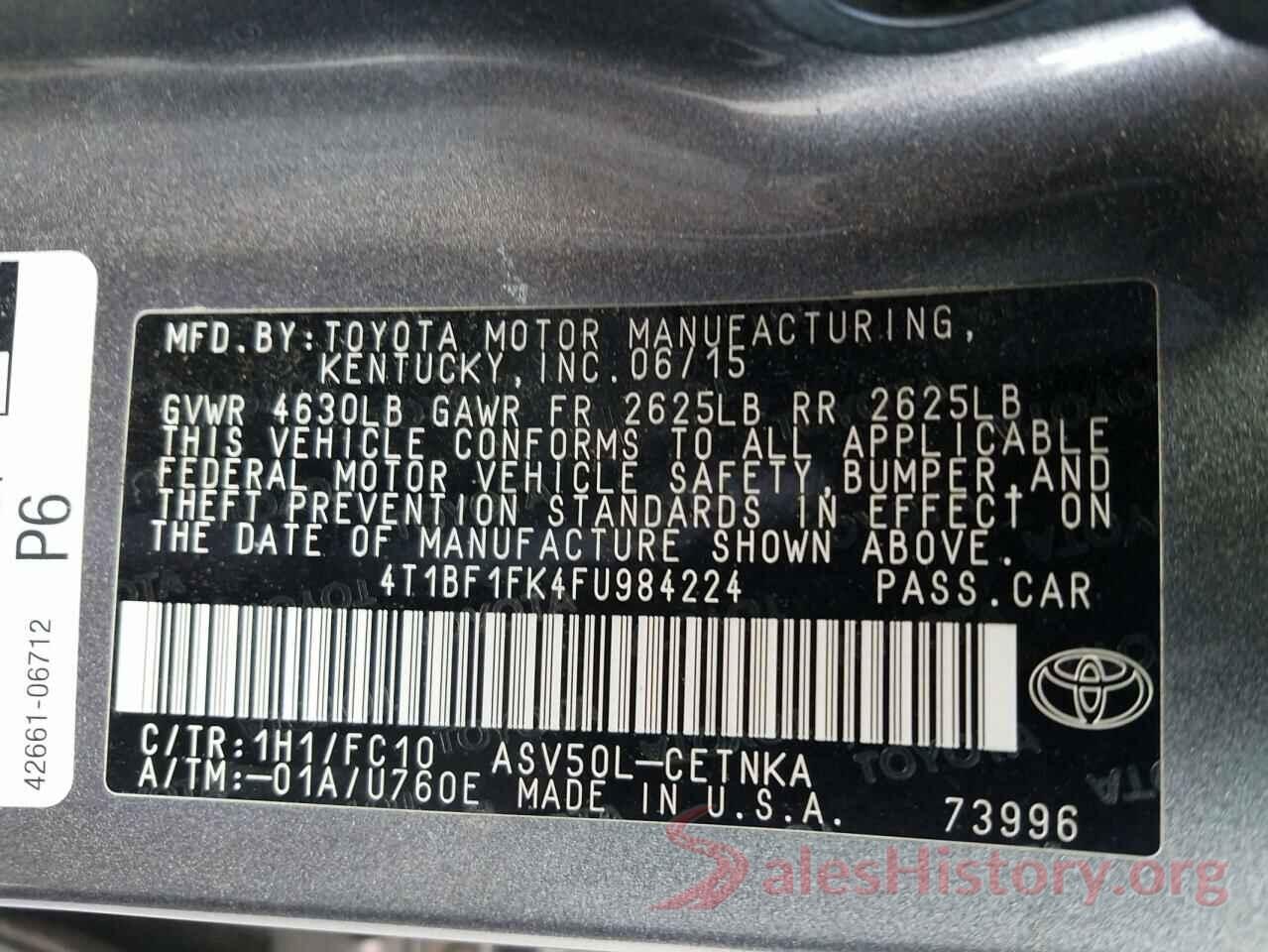 4T1BF1FK4FU984224 2015 TOYOTA CAMRY