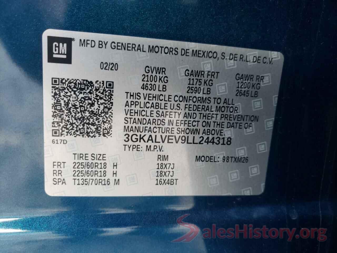 3GKALVEV9LL244318 2020 GMC TERRAIN