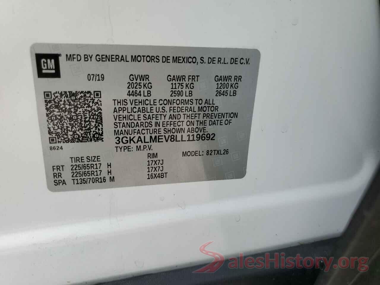 3GKALMEV8LL119692 2020 GMC TERRAIN