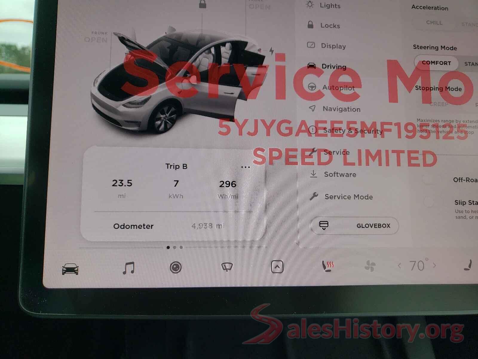 5YJYGAEE5MF195125 2021 TESLA MODEL Y