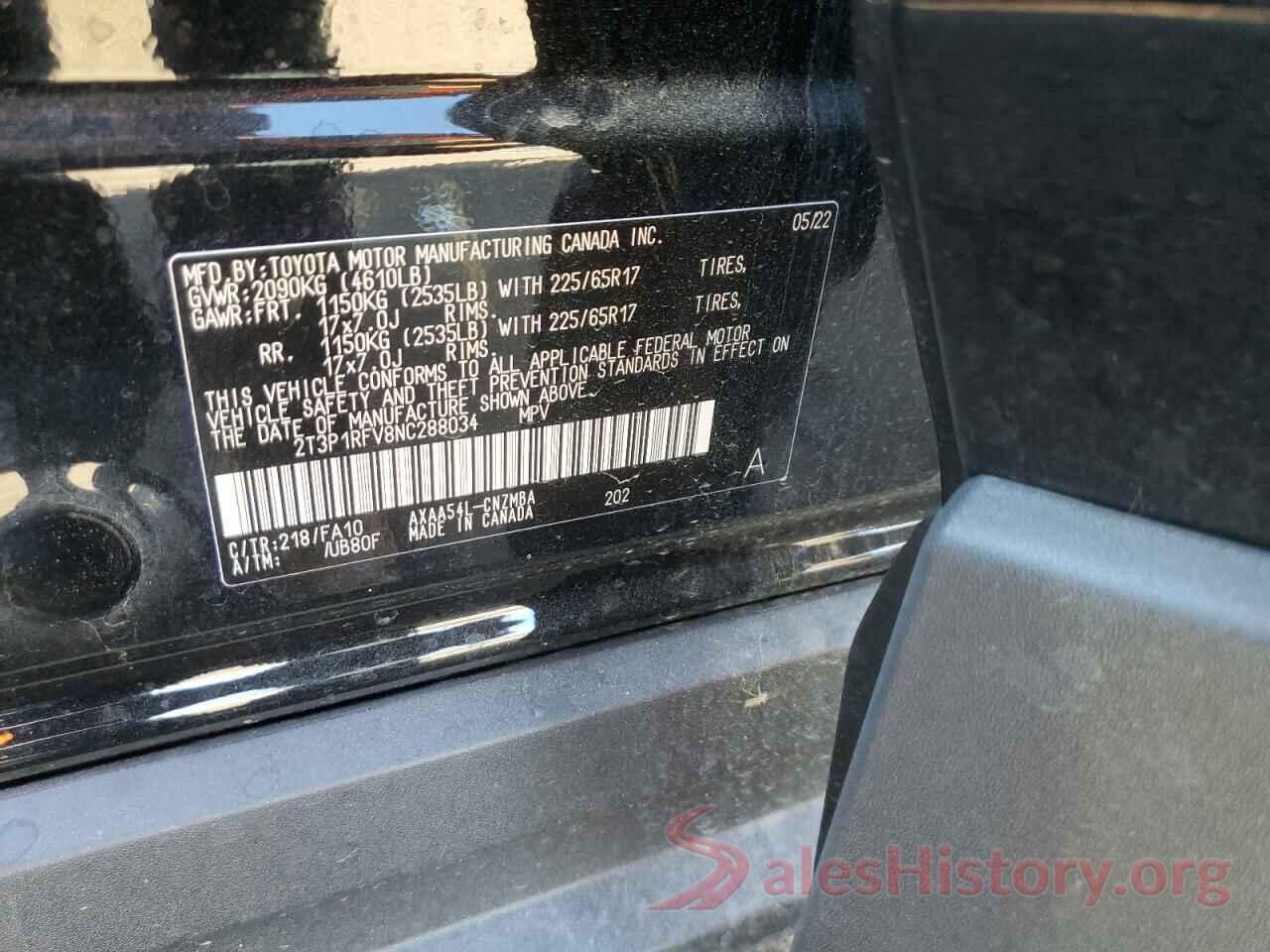 2T3P1RFV8NC288034 2022 TOYOTA RAV4