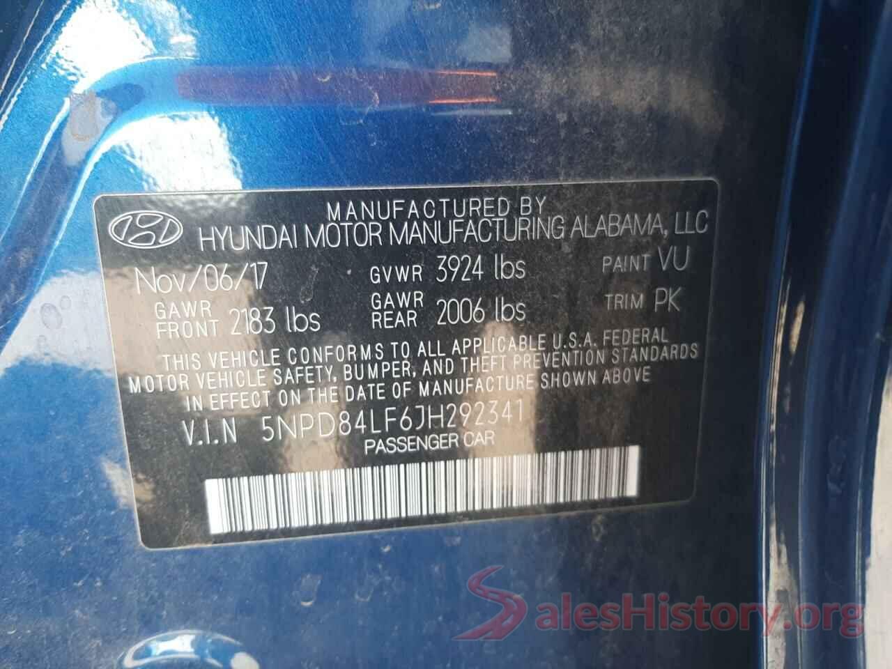 5NPD84LF6JH292341 2018 HYUNDAI ELANTRA