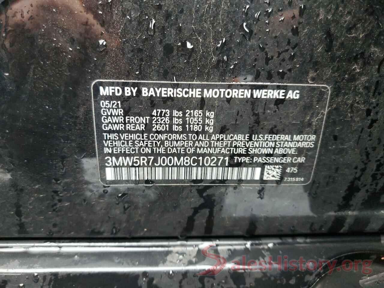 3MW5R7J00M8C10271 2021 BMW 3 SERIES