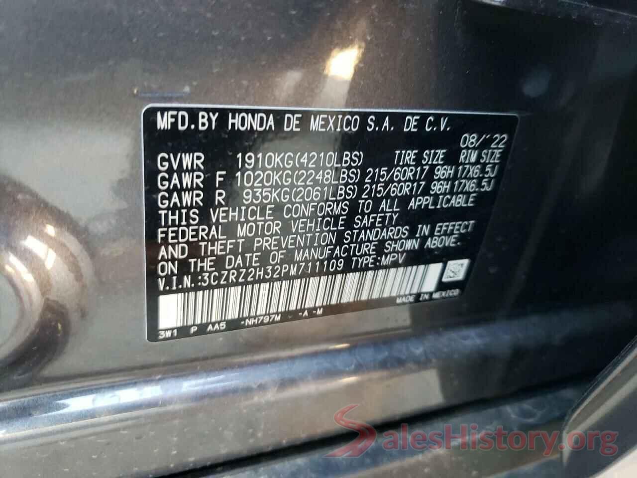 3CZRZ2H32PM711109 2023 HONDA HR-V