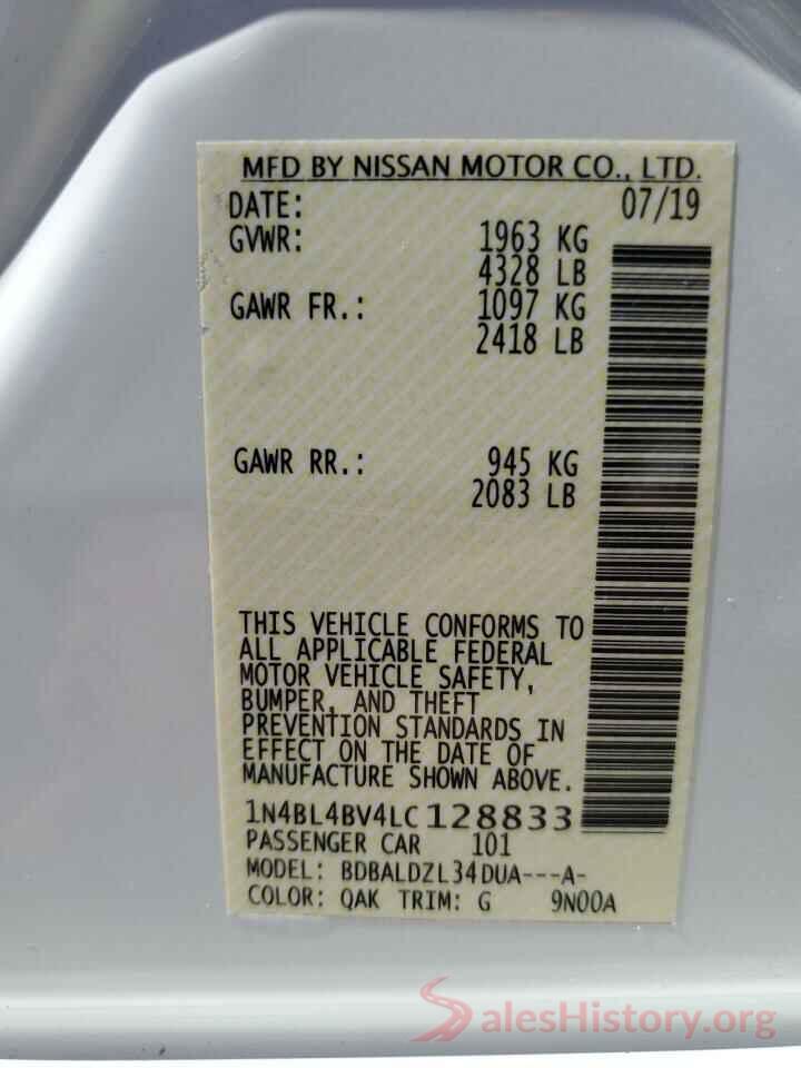 1N4BL4BV4LC128833 2020 NISSAN ALTIMA