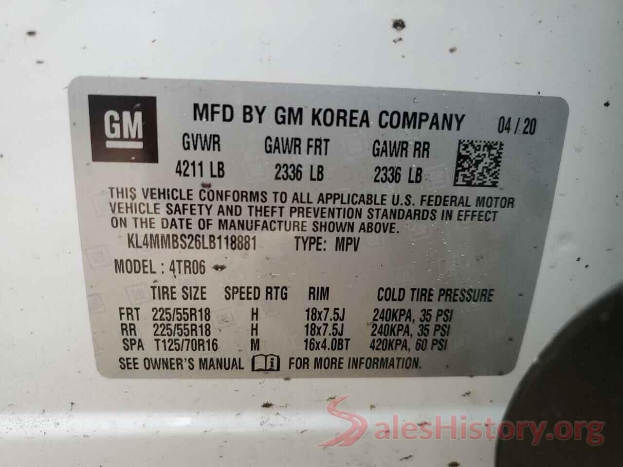 KL4MMBS26LB118881 2020 BUICK ENCORE