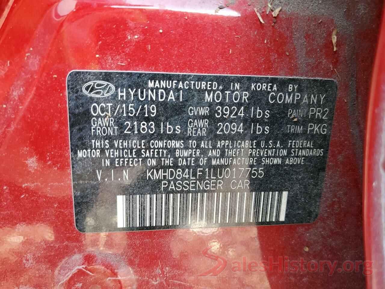 KMHD84LF1LU017755 2020 HYUNDAI ELANTRA