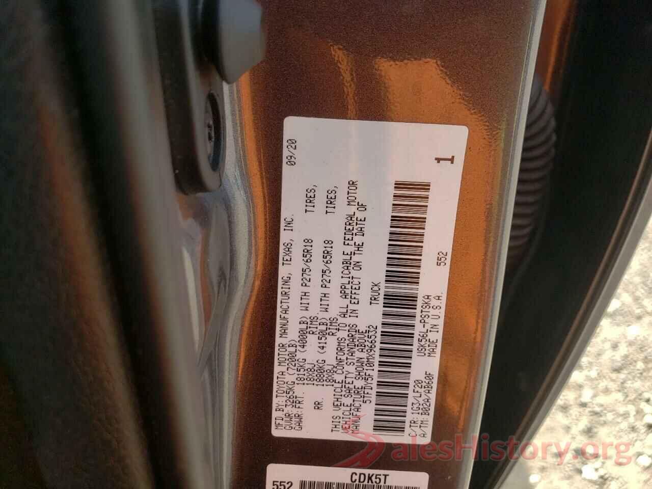 5TFDY5F10MX966532 2021 TOYOTA TUNDRA