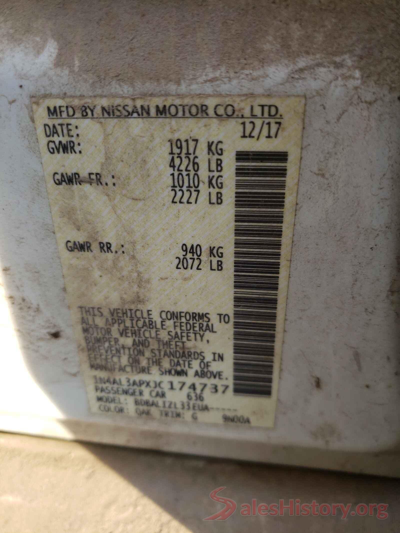 1N4AL3APXJC174737 2018 NISSAN ALTIMA