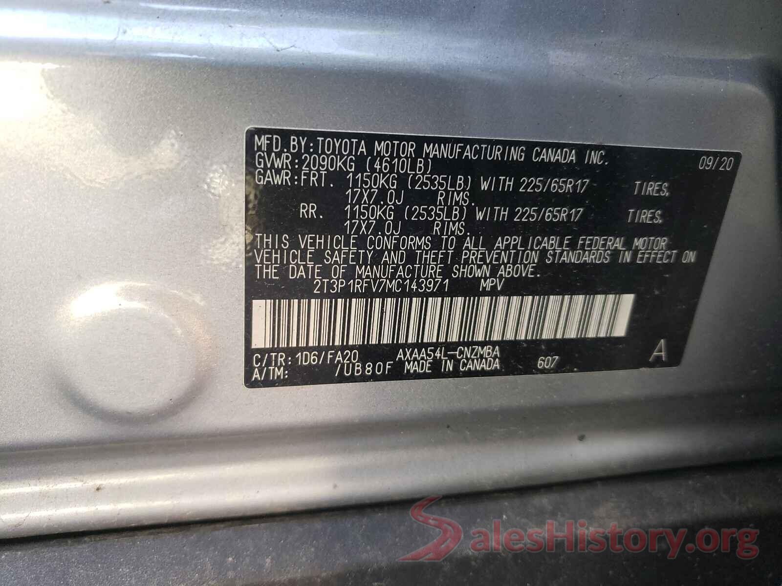 2T3P1RFV7MC143971 2021 TOYOTA RAV4