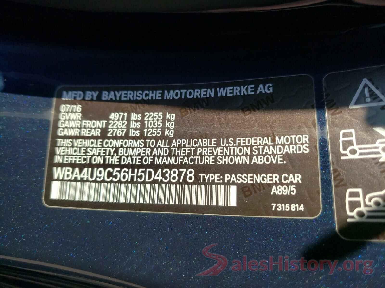 WBA4U9C56H5D43878 2017 BMW 4 SERIES