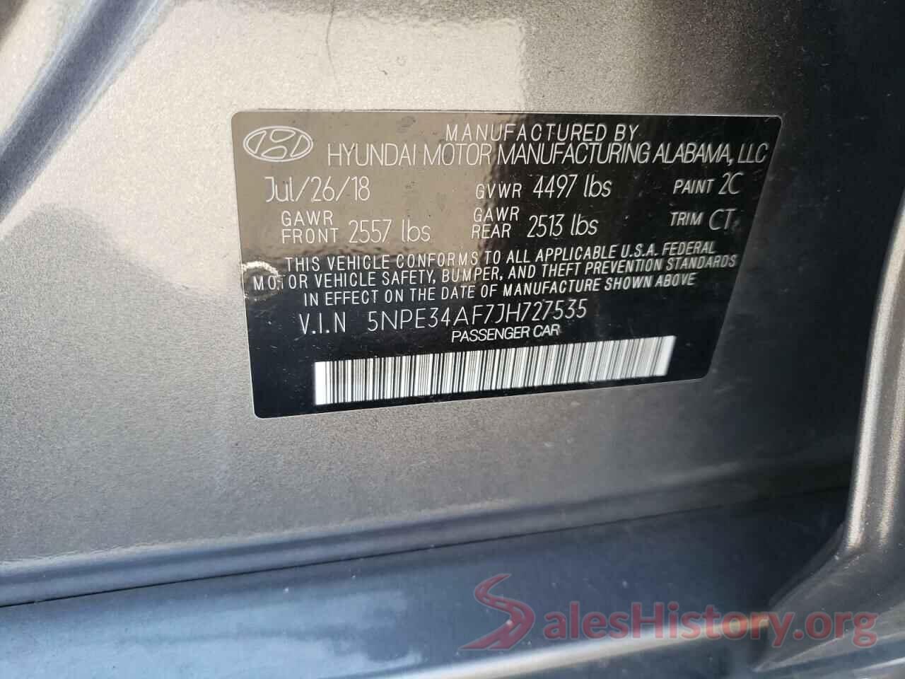 5NPE34AF7JH727535 2018 HYUNDAI SONATA