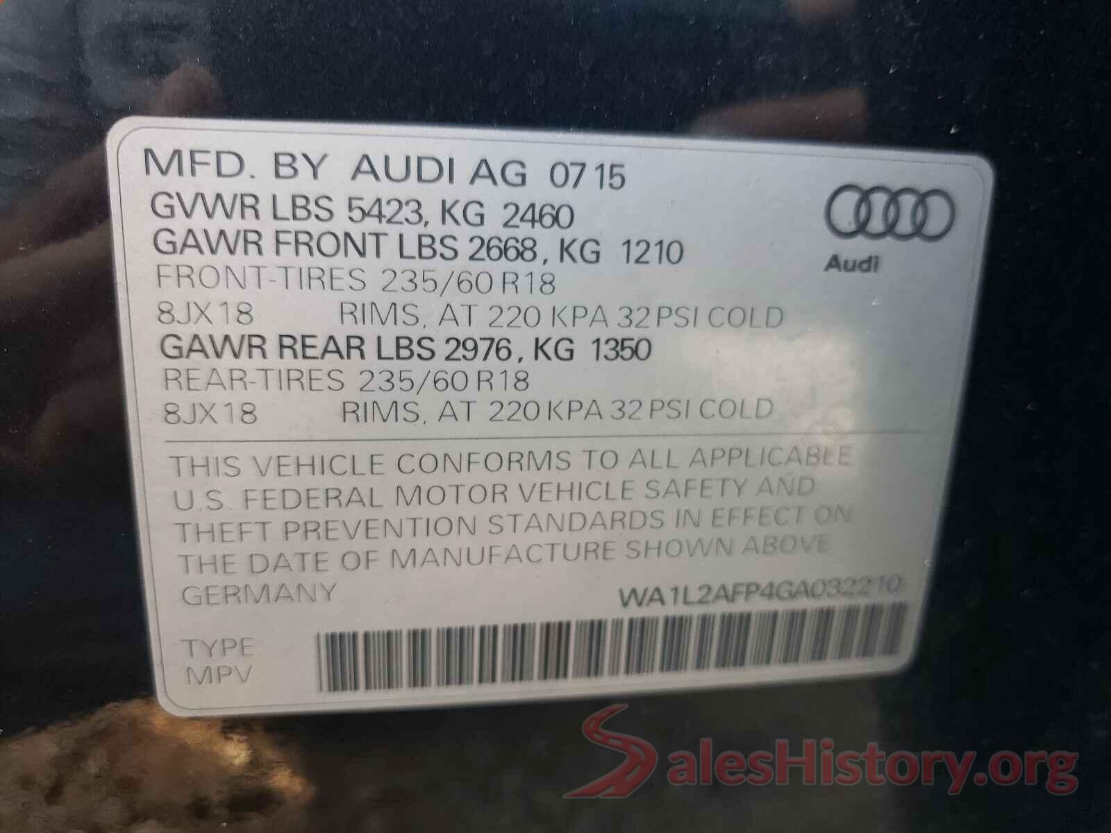 WA1L2AFP4GA032210 2016 AUDI Q5