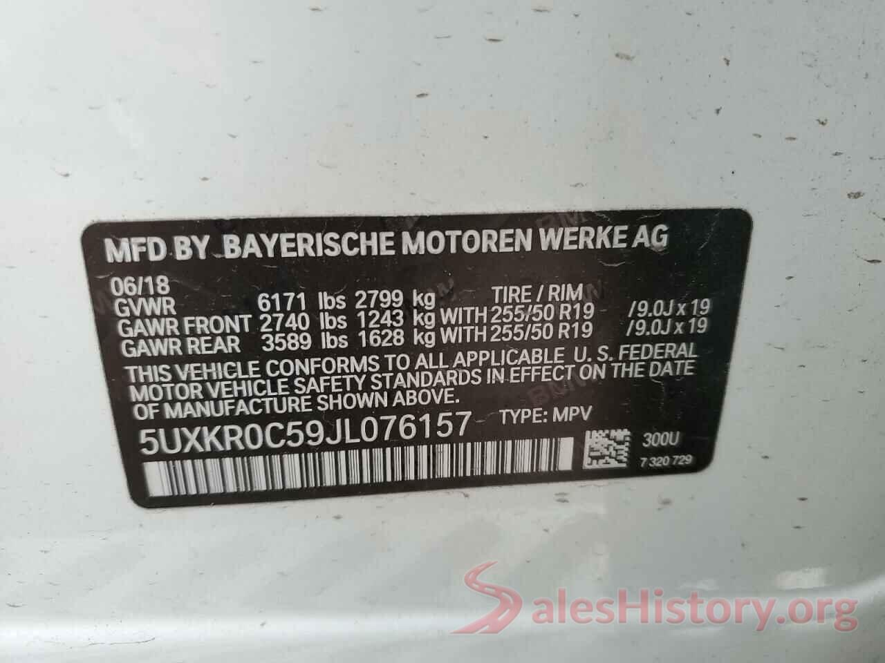 5UXKR0C59JL076157 2018 BMW X5