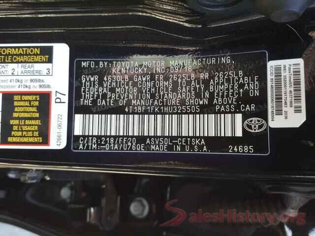 4T1BF1FK1HU325505 2017 TOYOTA CAMRY