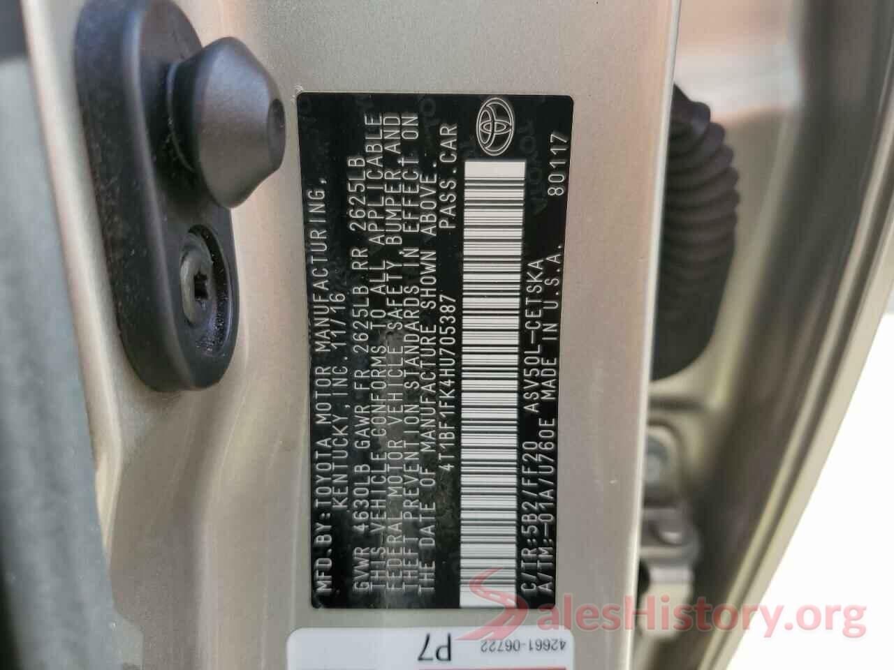 4T1BF1FK4HU705387 2017 TOYOTA CAMRY