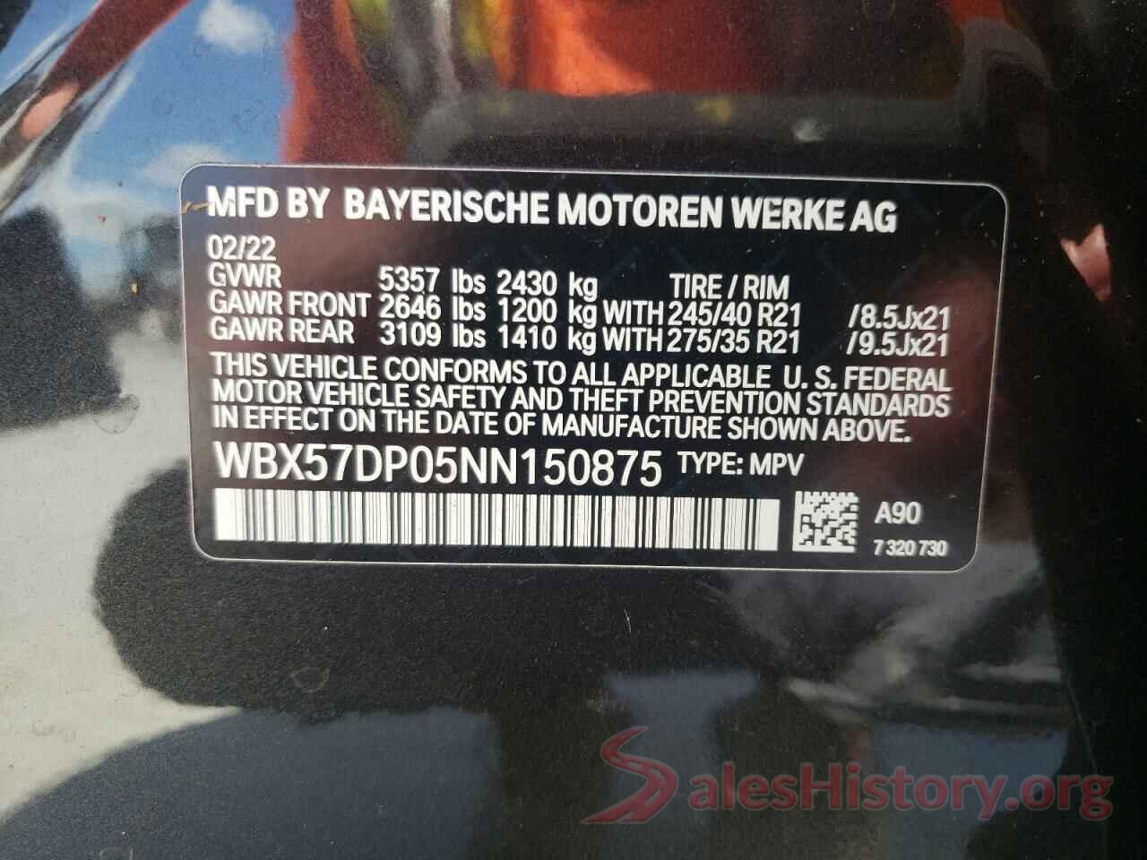 WBX57DP05NN150875 2022 BMW X3