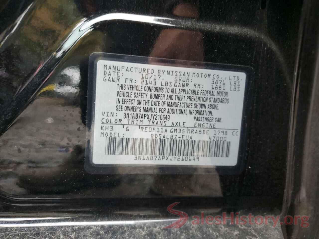 3N1AB7APXJY210649 2018 NISSAN SENTRA