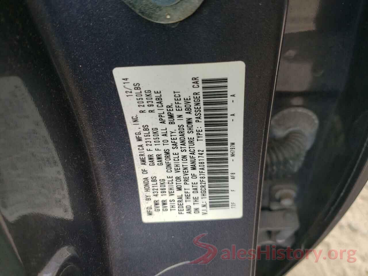 1HGCR2F87FA081742 2015 HONDA ACCORD