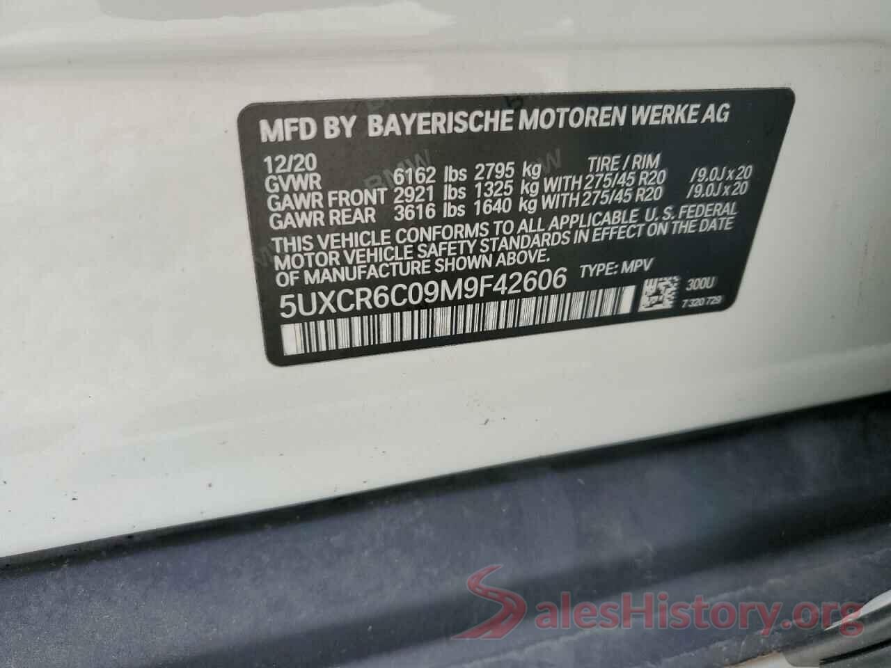 5UXCR6C09M9F42606 2021 BMW X5