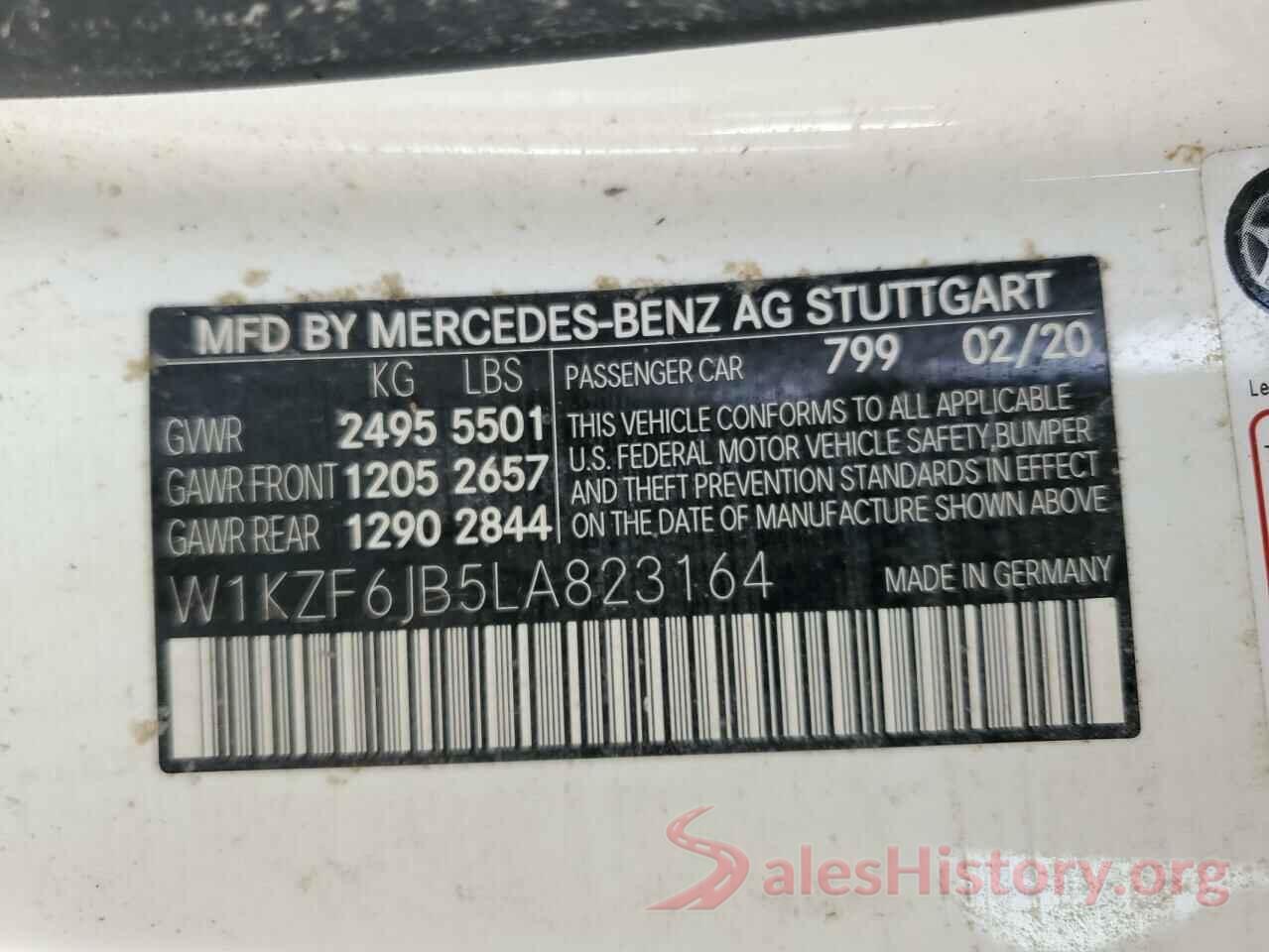 W1KZF6JB5LA823164 2020 MERCEDES-BENZ E-CLASS