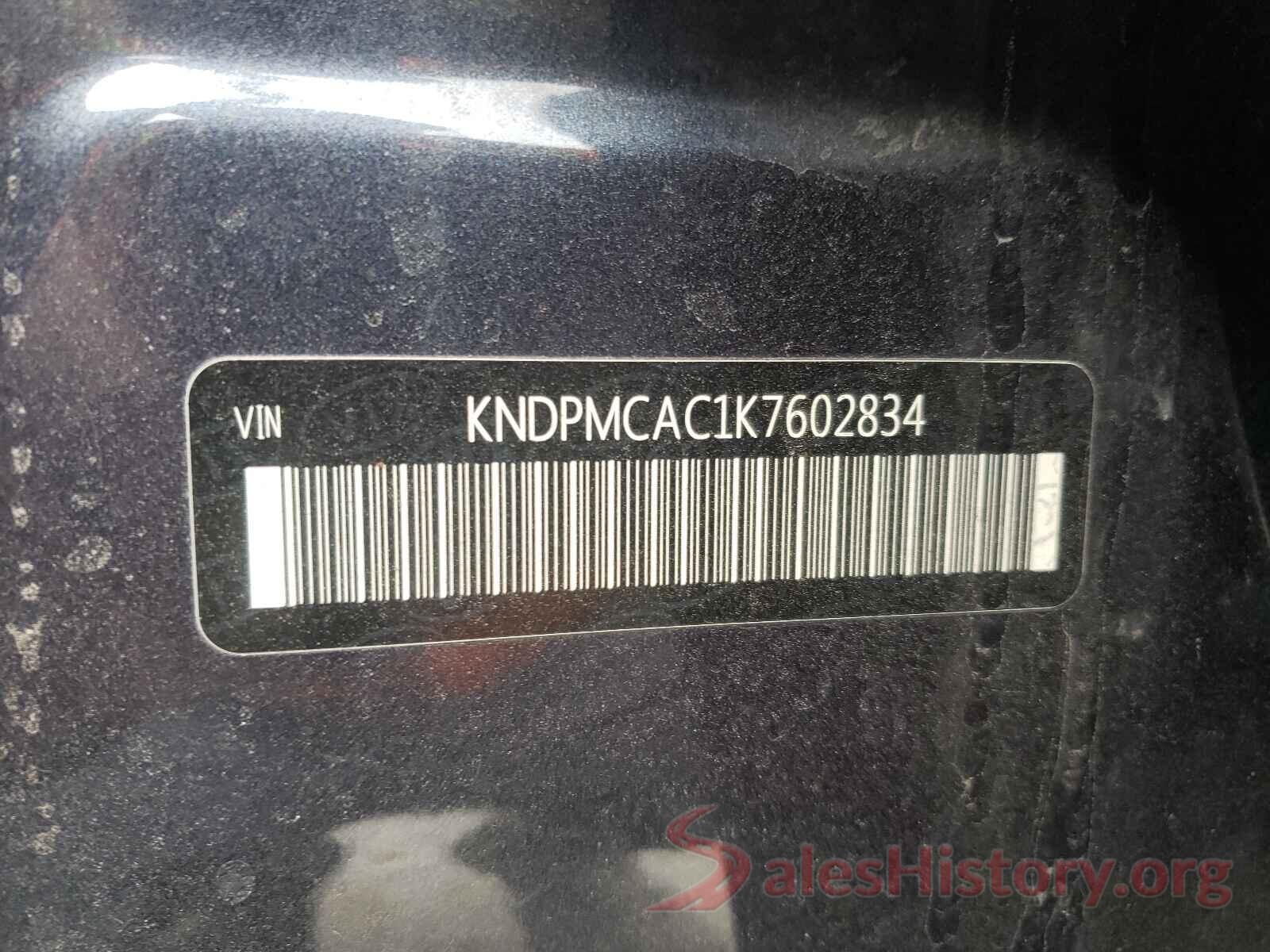 KNDPMCAC1K7602834 2019 KIA SPORTAGE