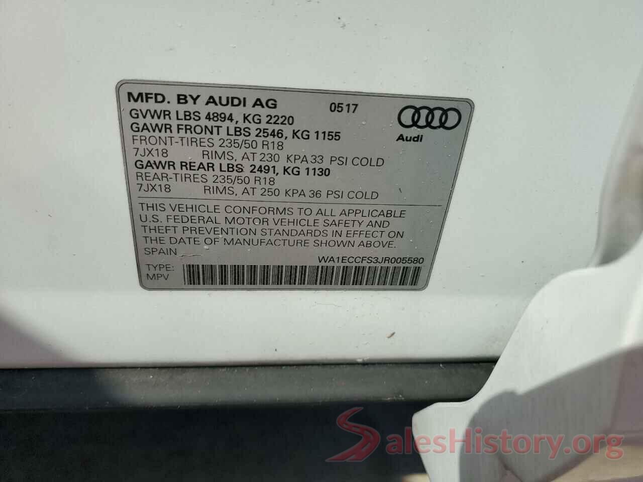 WA1ECCFS3JR005580 2018 AUDI Q3