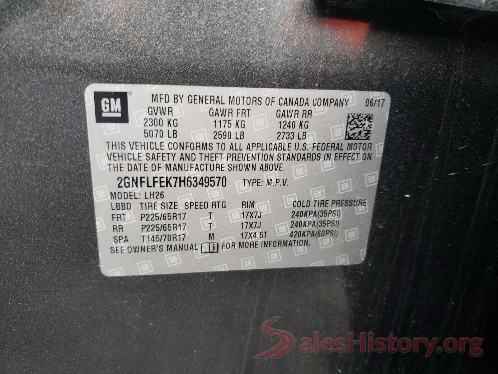 2GNFLFEK7H6349570 2017 CHEVROLET EQUINOX