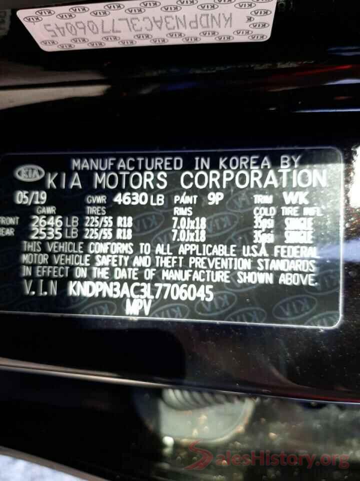 KNDPN3AC3L7706045 2020 KIA SPORTAGE